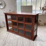 Mahogany sideboard with sliding glass doors