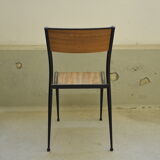 Series of 6 black Mullca school chairs