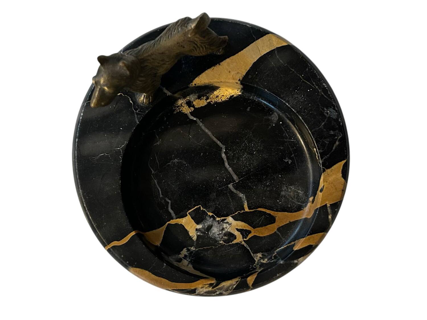 Vienna bronze tray with dog scottish terrier austria marble catchall