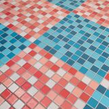 Table de ferme ancienne plateau mosaïque piètements fuselée -2m64