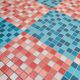 Table de ferme ancienne plateau mosaïque piètements fuselée -2m64