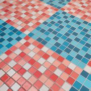 Old farmhouse table with mosaic top and tapered legs - 2m64