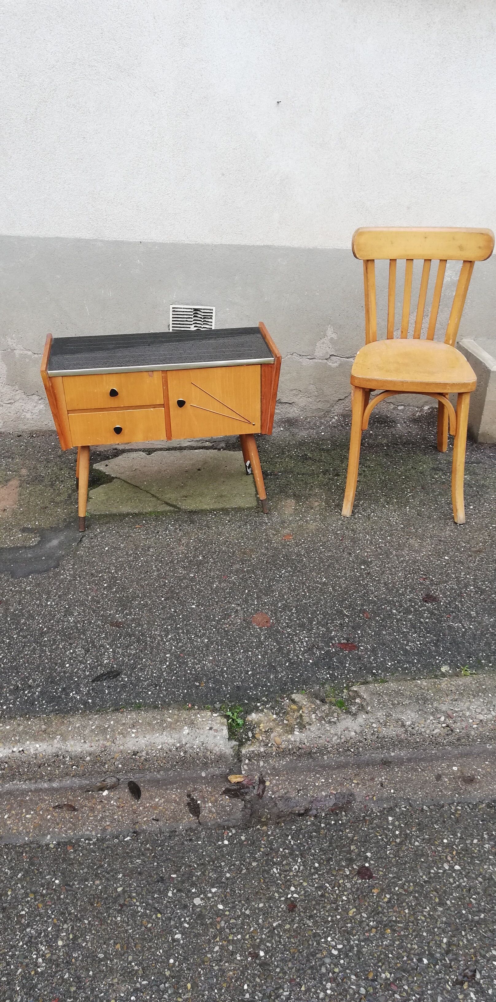 Commode vintage 2 tiroirs 1 porte