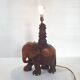 Magnificent vintage art deco elephant lamp 1940s 1950s in solid wood 40s 50s