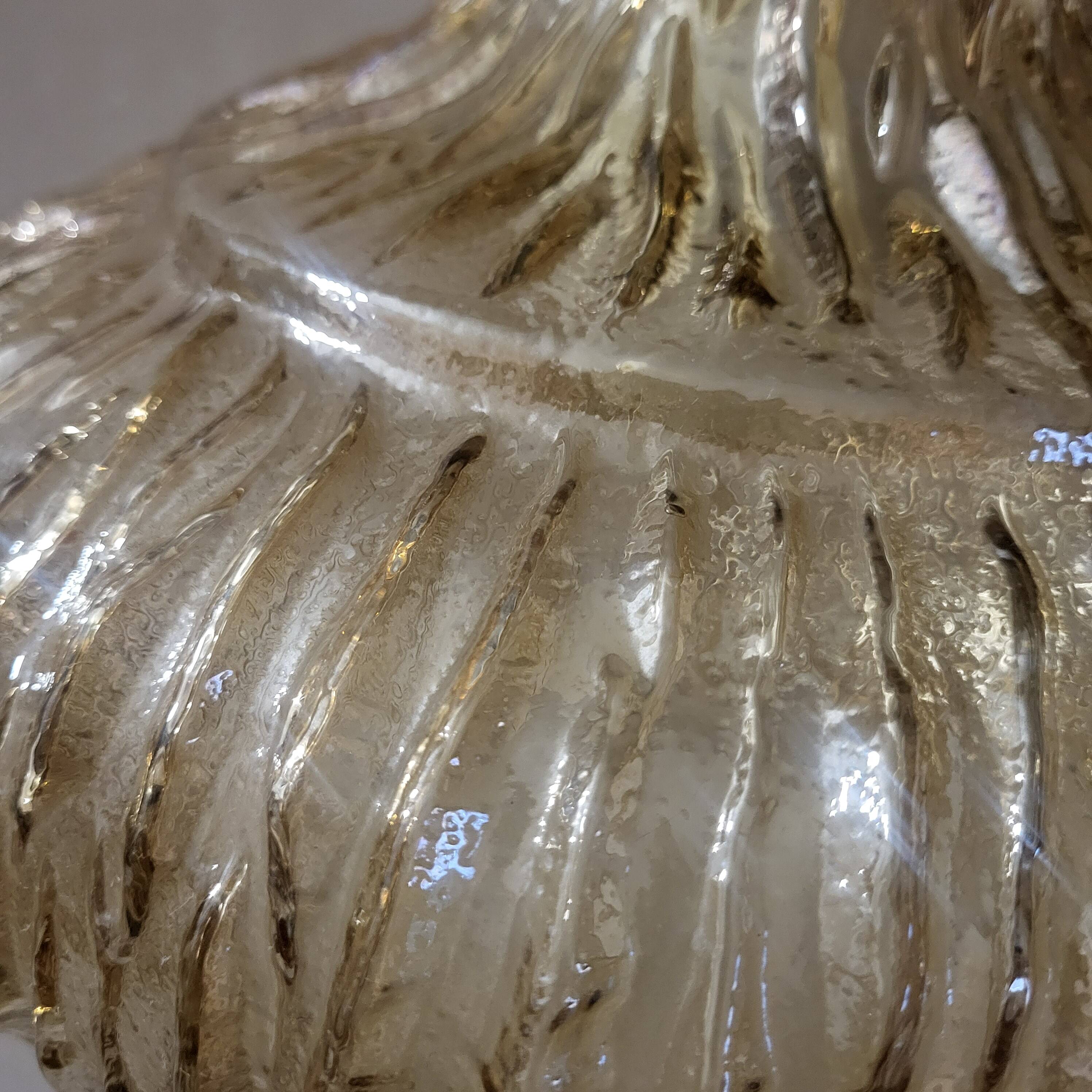 Amber glass pendant, iridescent gold, vintage 1960-70.