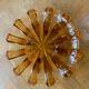 Orange yellow glass fruit cup