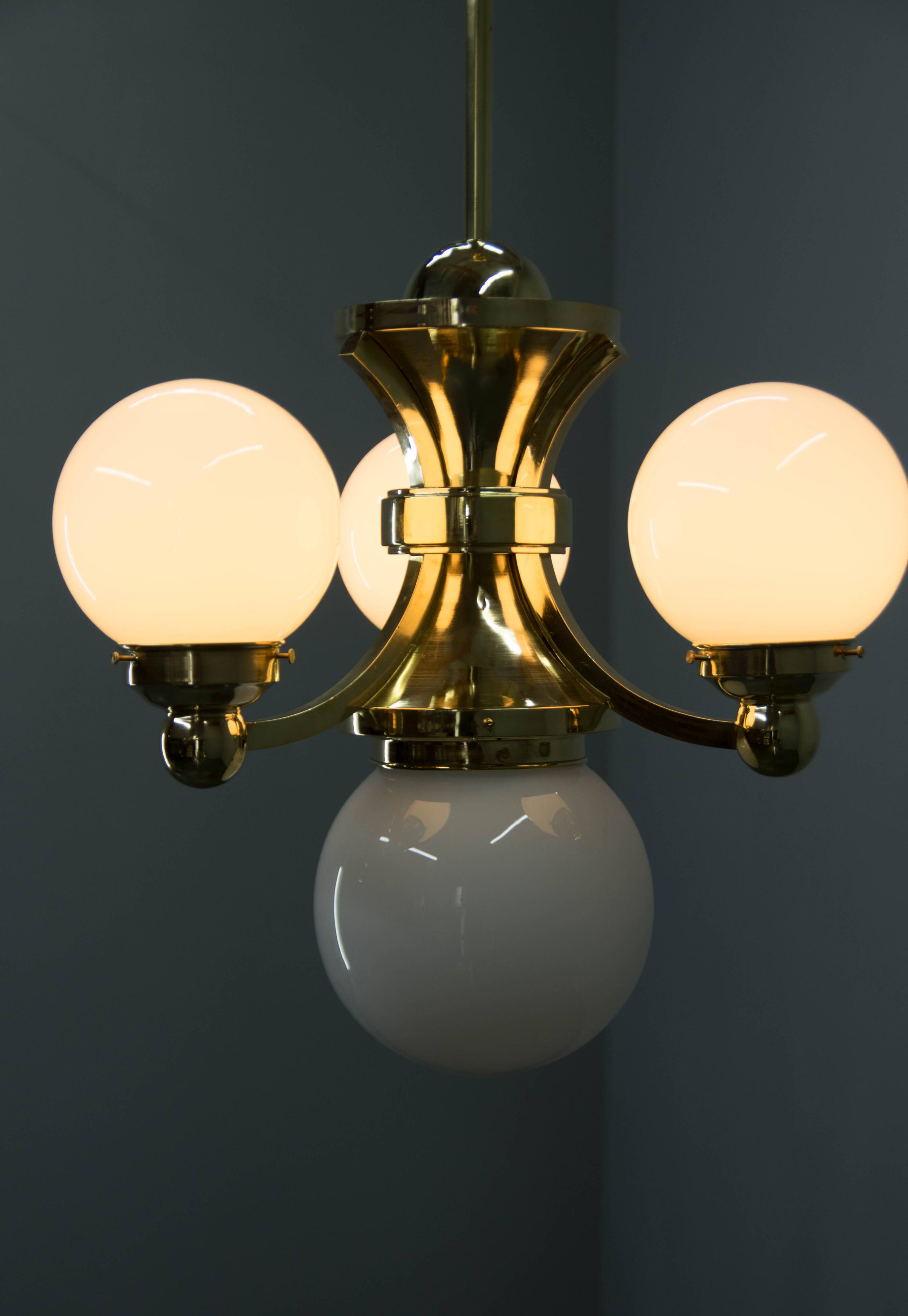 Art Deco Chandelier by Gocar, 1910s, Restored