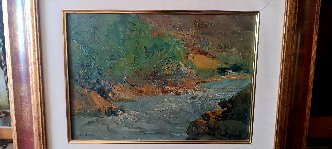 Oil painting on cardboard, dated and unsigned, late 19th century, Italian school