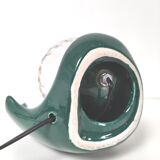 Lamp shape wave shell ceramic green glass globe