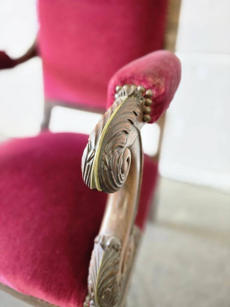 Vintage antique pink chair / armchair