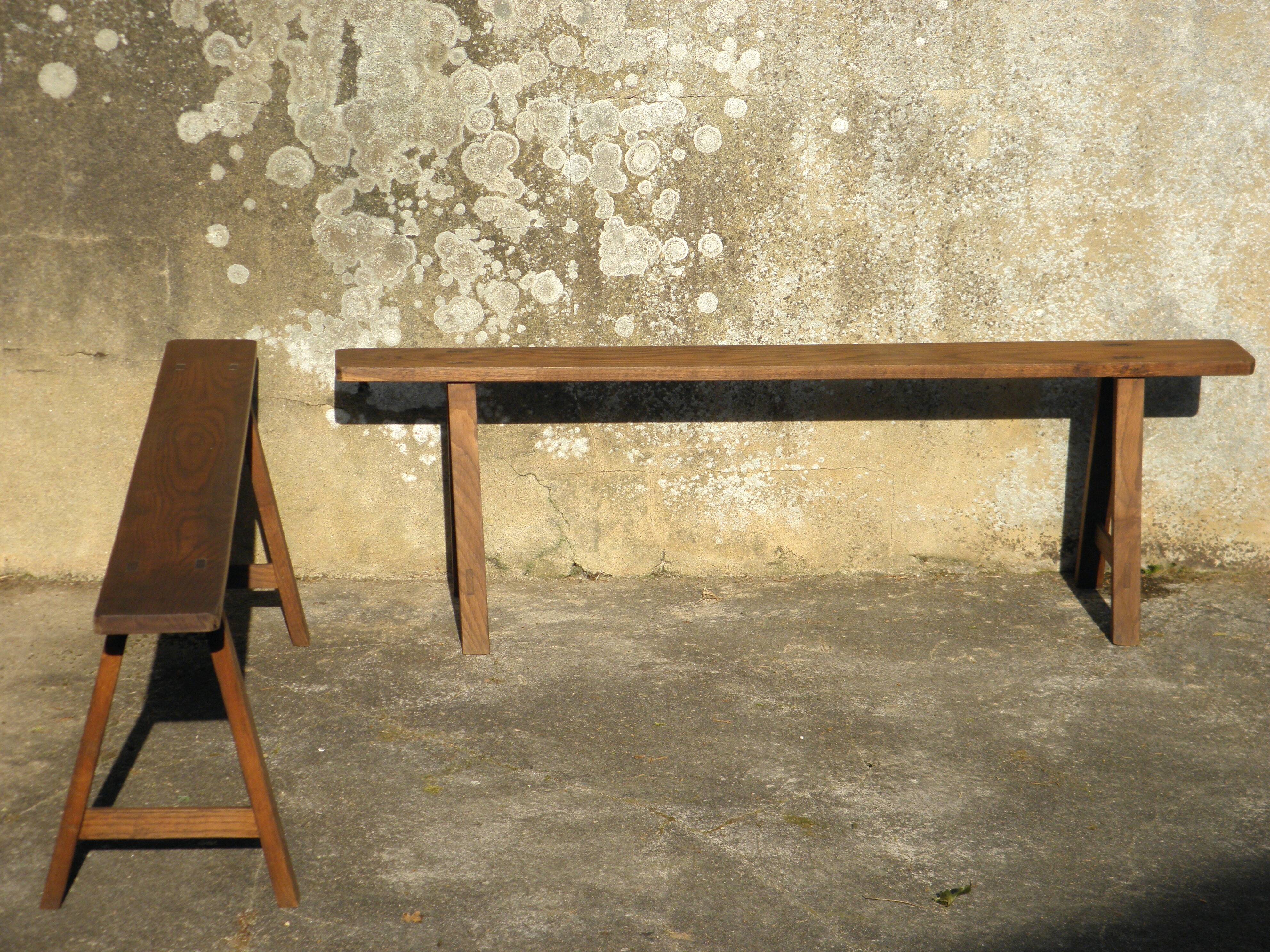 Paire de bancs de ferme 150 cm