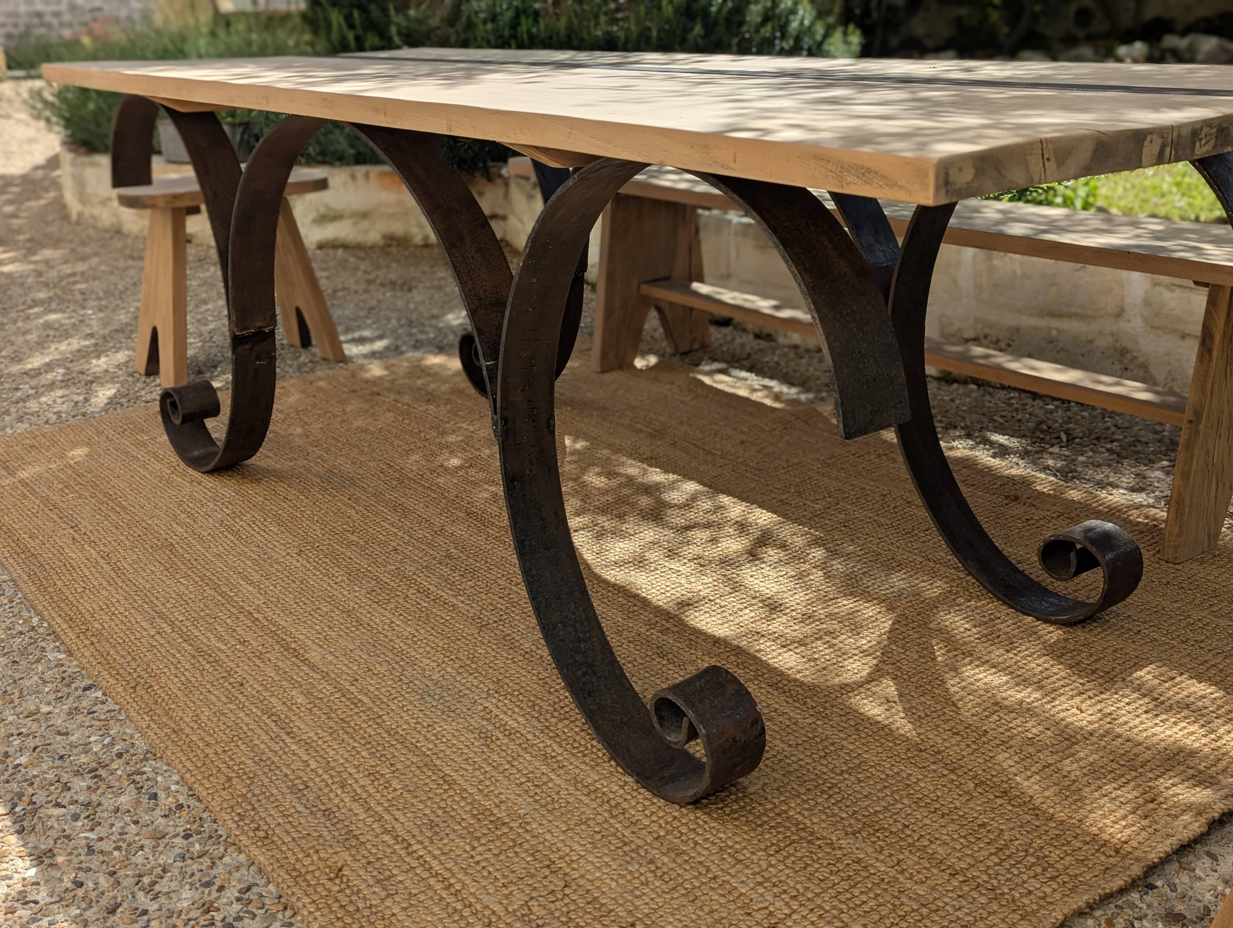 Table set, stools and benches