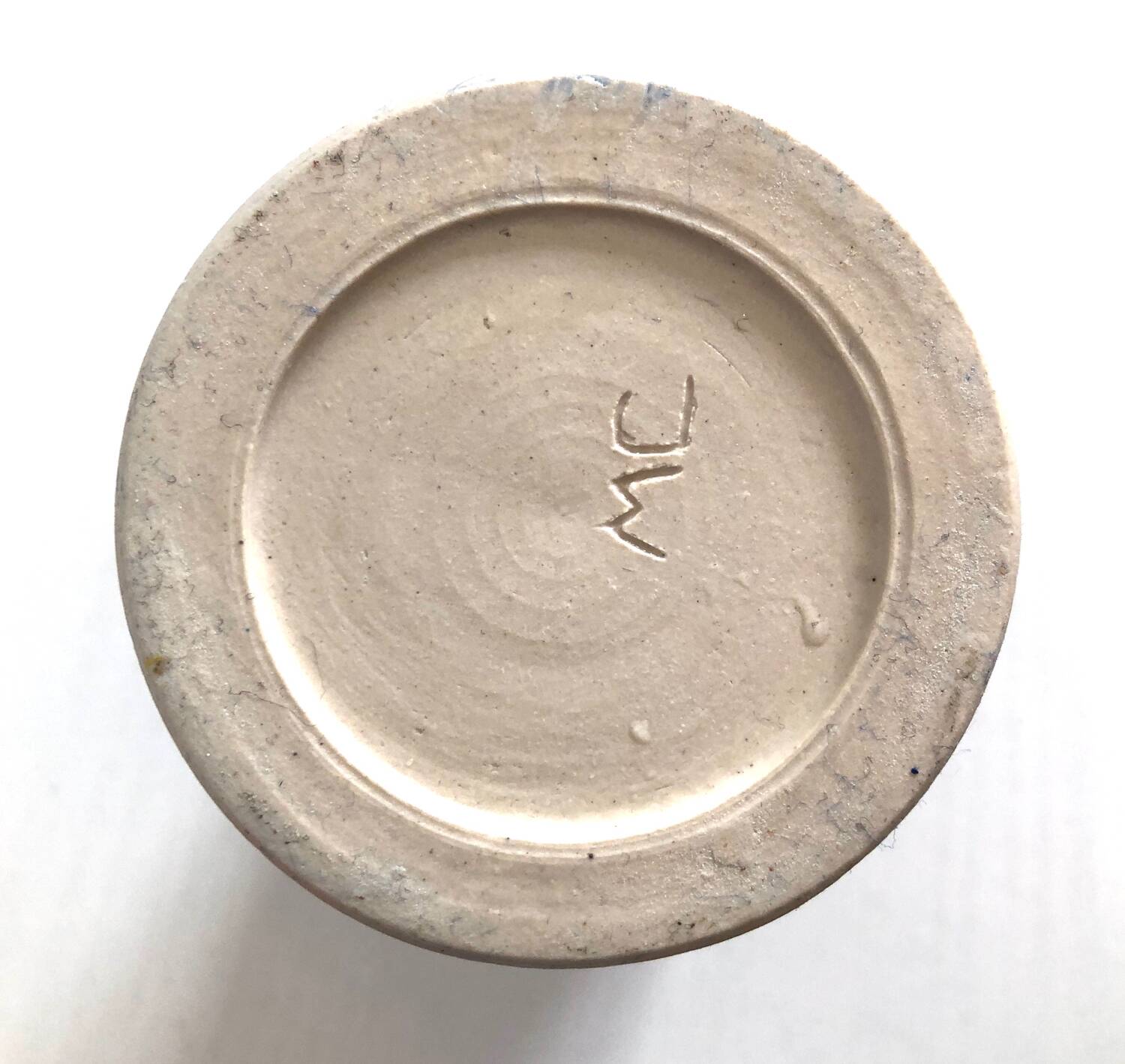 Blue ceramic cylinder vase