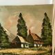 Oil painting on canvas landscape vintage mountains signed mollin