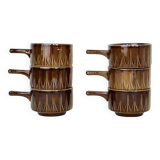 6 tasses / bols, céramique anglaise des années 70