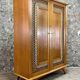 2 Door Wardrobe - Oak and Rattan - Compass Feet - Vintage 50/60's