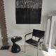 Sofa end in solid wood monoxyl organic shape black color