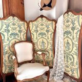 Old wooden and fabric screen