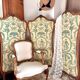 Old wooden and fabric screen