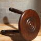Tripod stool solid wood turned vintage