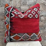 Vintage cushion cover in Berber kilim: Moroccan wool cushion.