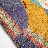 Moroccan Berber carpet Boujaad ecru with colorful patterns 292x197cm