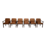 Set of 6 "1960s design" leather armchairs.