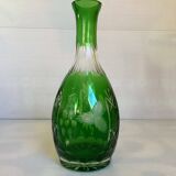 Green cut crystal bottle
