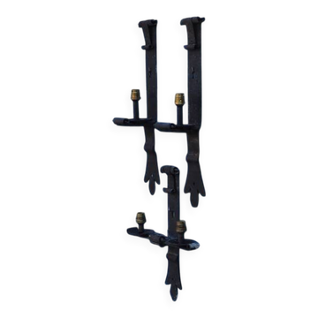 Forged Iron Castle Wall Lights: French Salvaged Sconces, Medieval Style