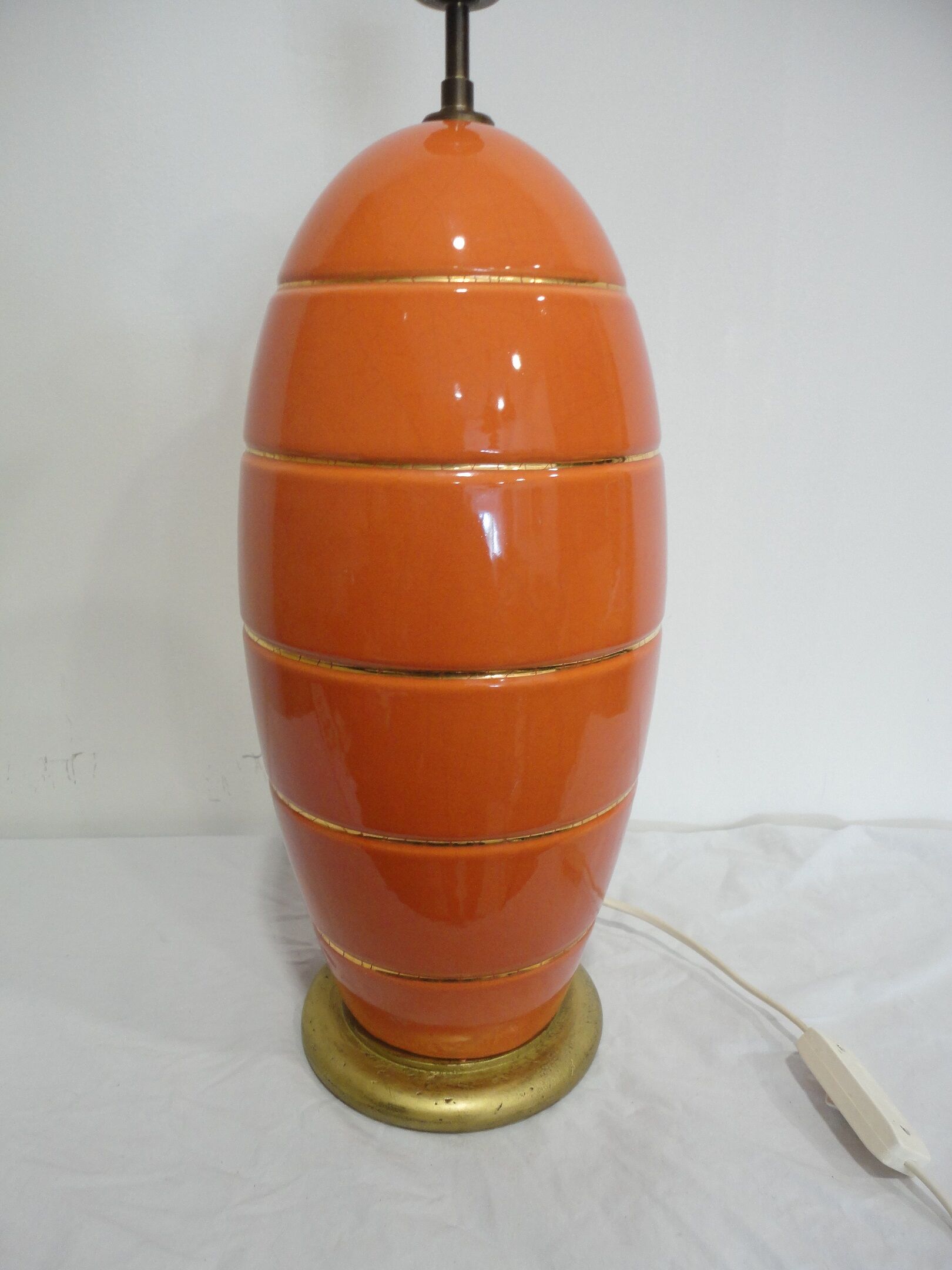 Vintage longwy earthenware lamp