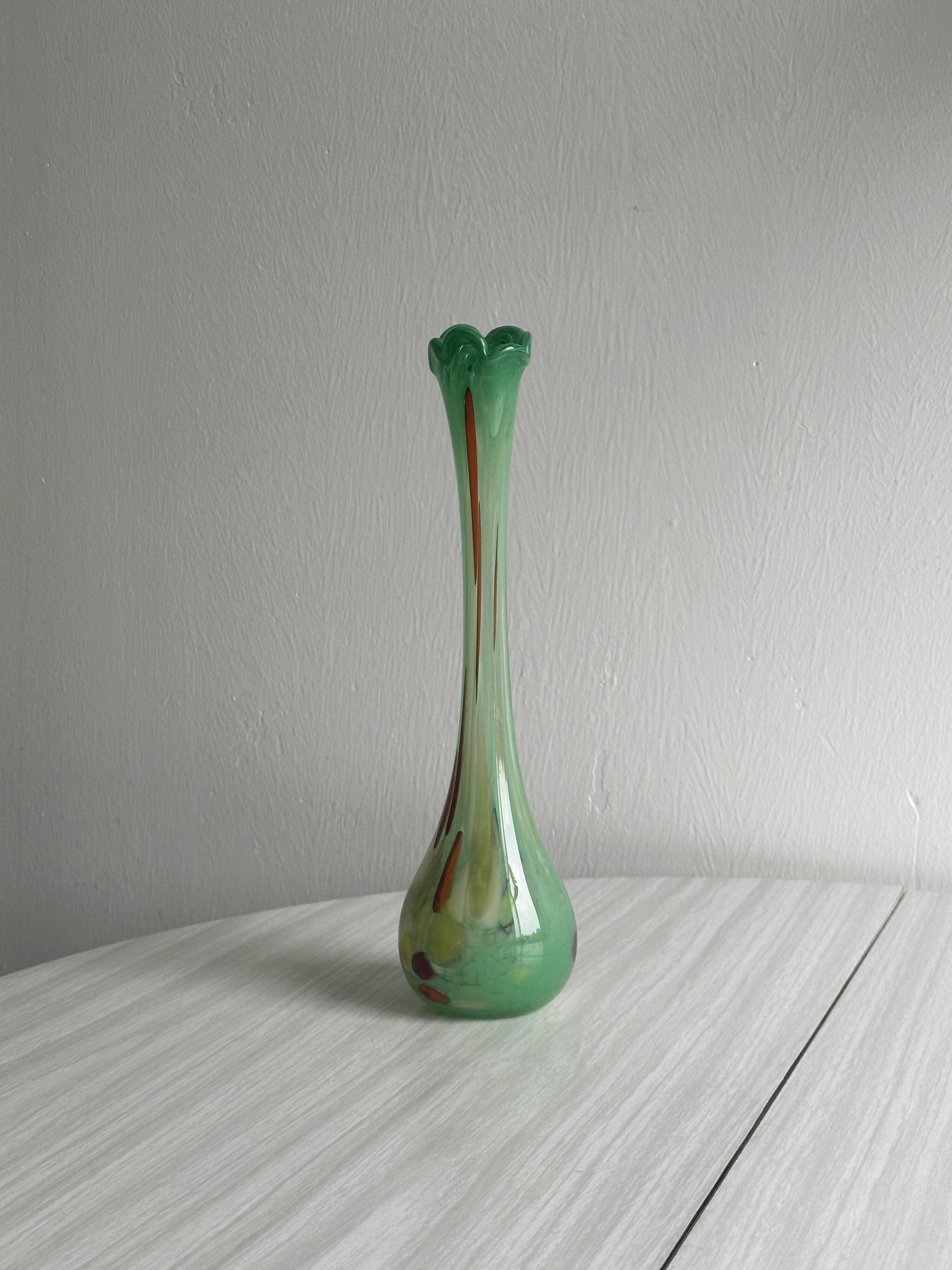Transparent colored glass soliflore vase