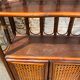 Shelves library in rattan and vintage cannage 70s
