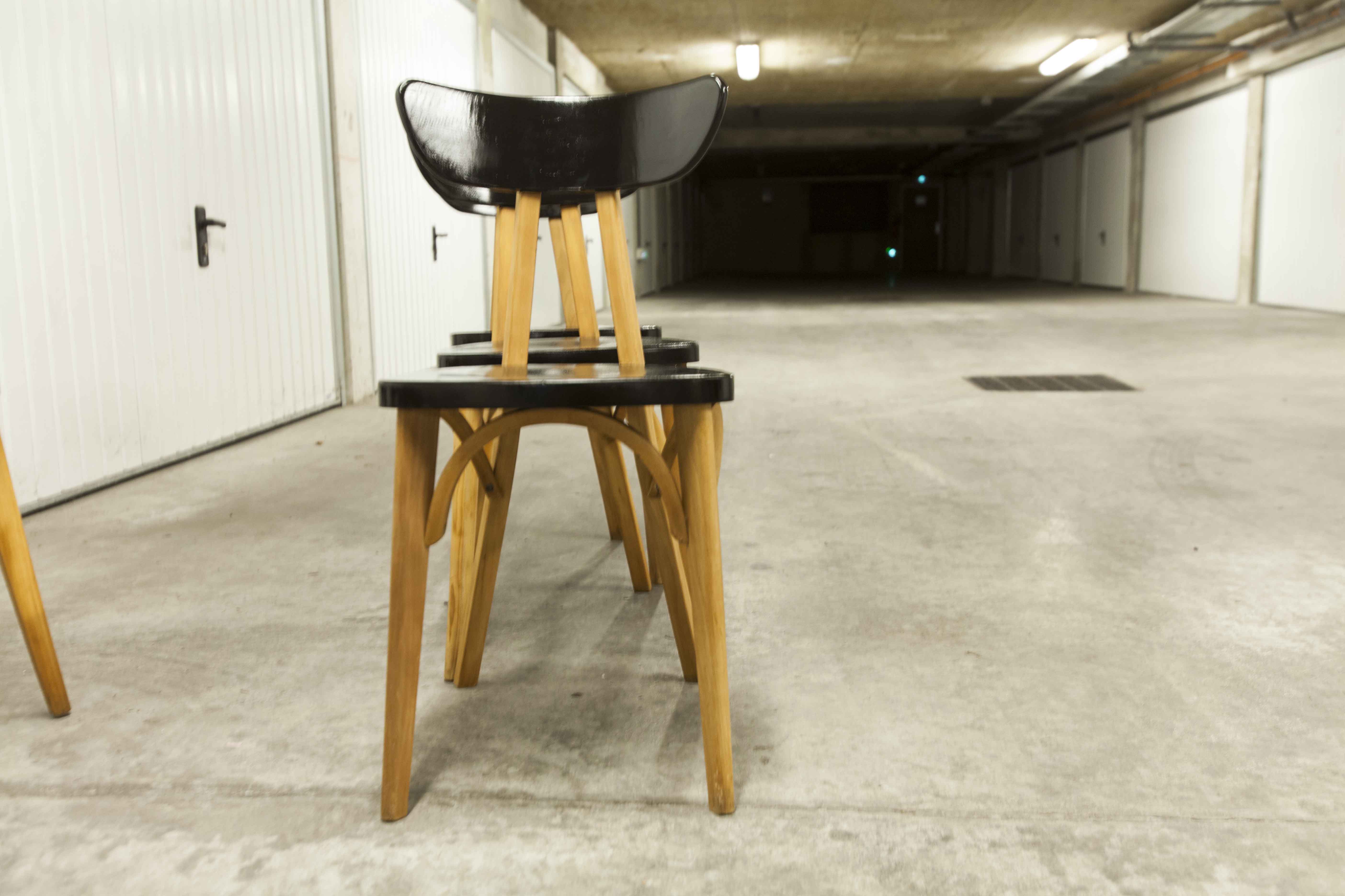 Set of 6 restored Luterma "banana" chairs
