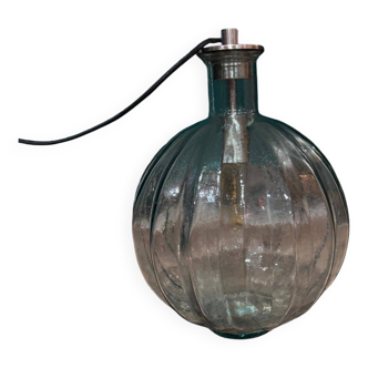 Lampe vase boule vert vintage