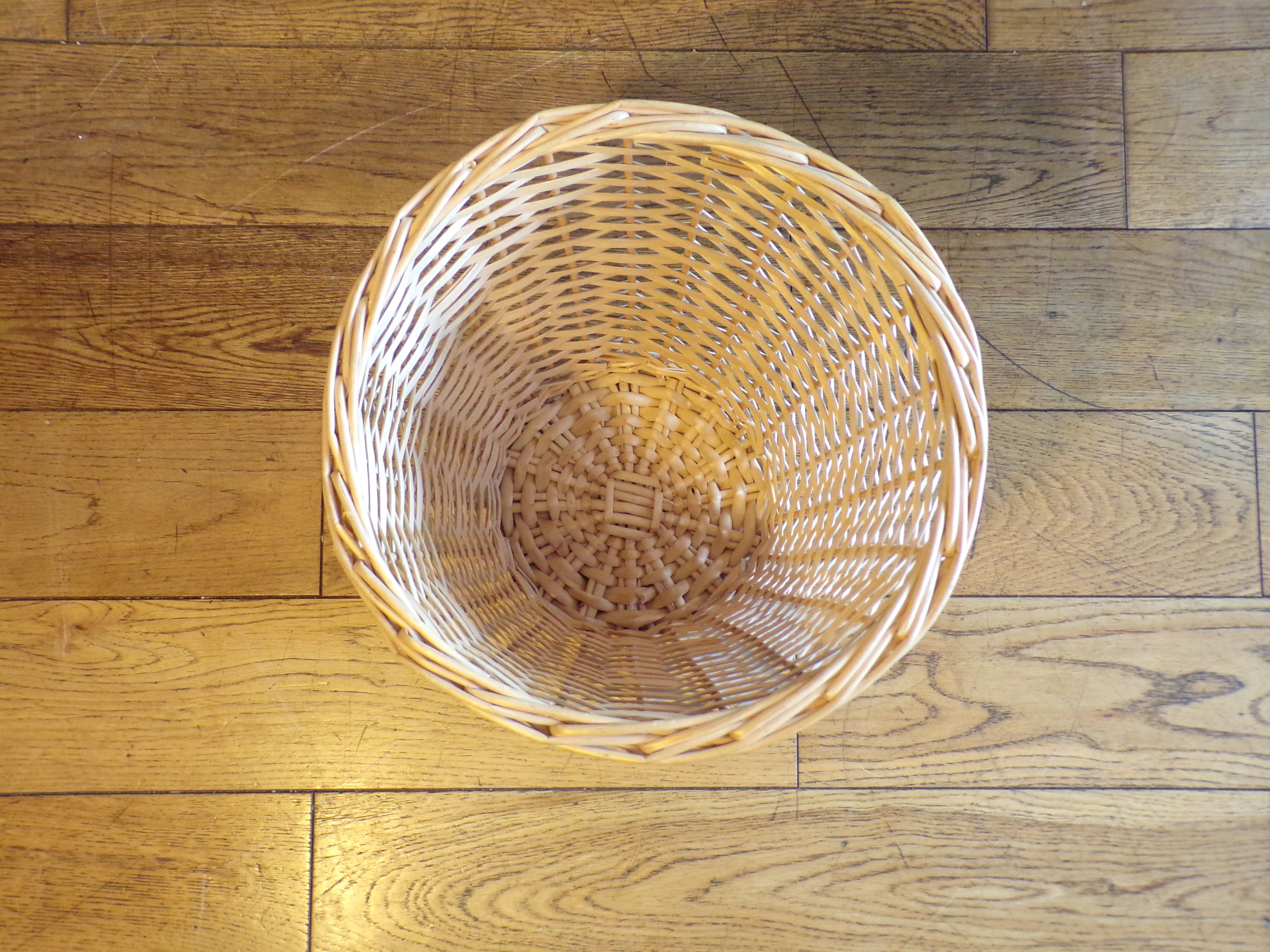 Vintage wicker paper basket