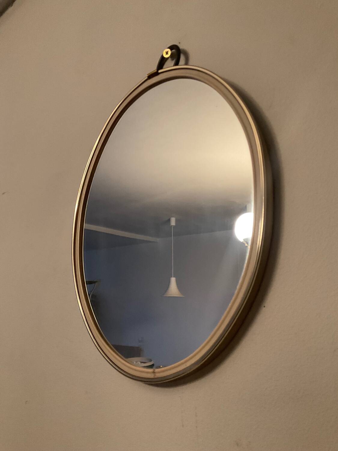 Miroir ovale forme libre des années 60-70