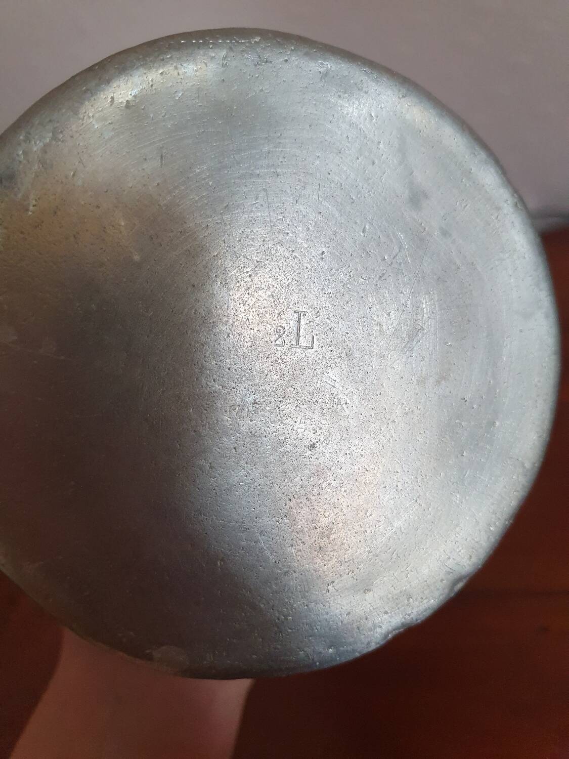 Vintage complete aluminum milk jug milk can