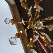 19th Bronze and Crystal Chandelier