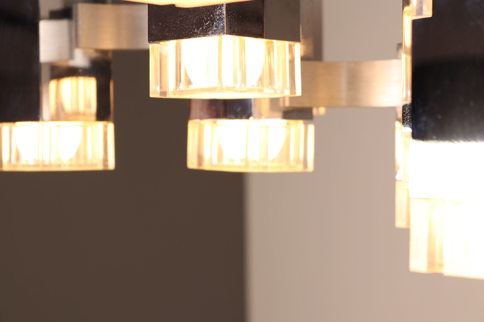 Ceiling light model 'Cubic' with 13 light units by Sciolari - Italy - 1970's