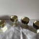 Set of 4 vintage egg cups in glazed ceramic.