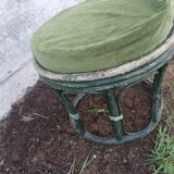 Bamboo stool rattan velvet cushion