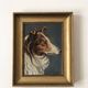Original Vintage Dog Portrait Oil Painting, circa 1914