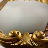 Miroir hexagonal en bois doré