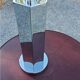 Lamp of the 70s in chrome metal original lampshade