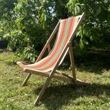 Chilean deckchair vintage striped canvas