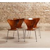 Chairs series 7, No.3107 by Arne Jacobsen for Fritz Hansen, teak butterfly, Denmark, circa 1955