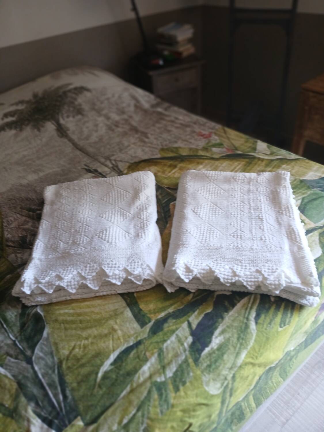 2 antique crochet bedspreads