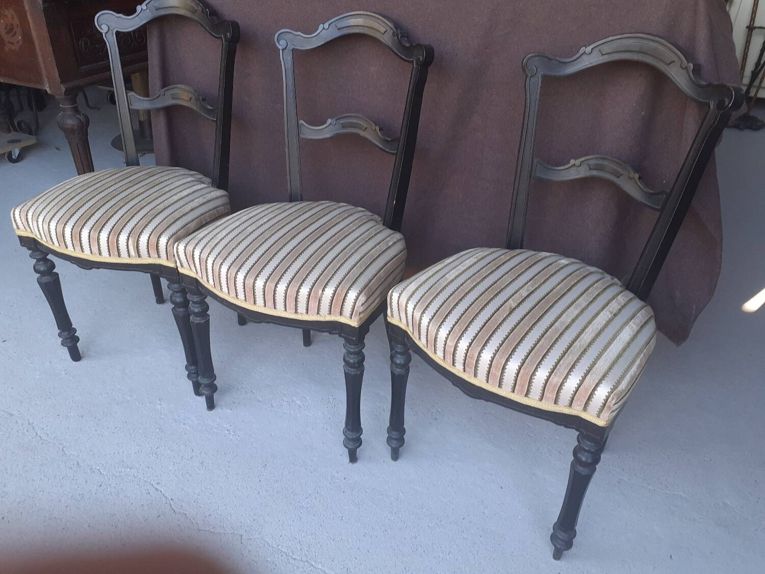 Set of 3 antique Napoleon III style chairs