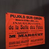 Poster "Inauguration Holiday Hall" - Pujols-sur-Ciron - 1935