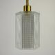 Pendant Lamp, Pressed Glass and Brass, 1960s, Sweden
